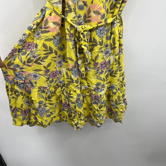 Style & Co Yellow Floral Flutter Sleeve Ruffle Summer Dress Size L Large New - Picture 6 of 10